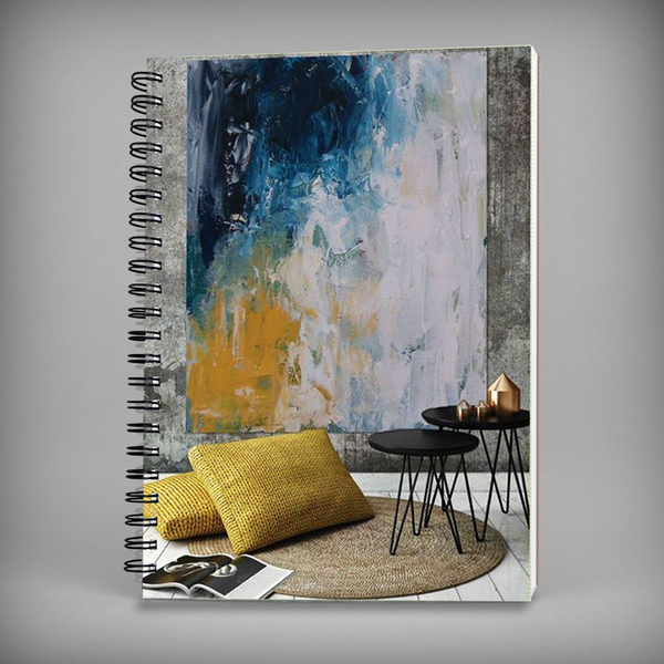 Abstract Painting On The Wall Spiral Notebook - 7337