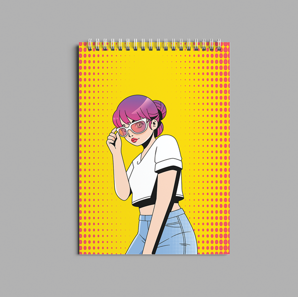 Yellow Girl Pop Art Sketch book - 6021