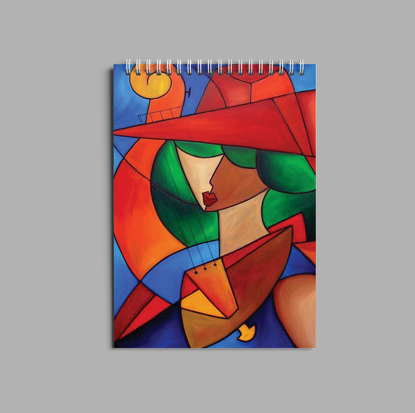 Cubism Red Lady Sketch book - 6022