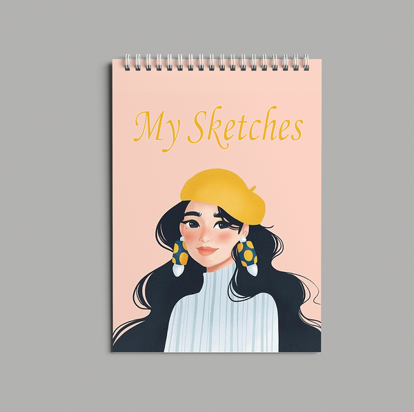 Yellow Hat Girl Sketch book - 6036