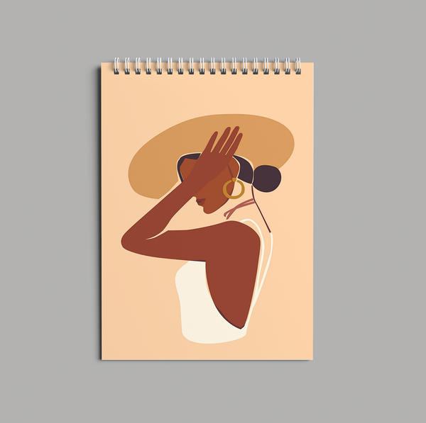 Brown Girl With Hat Sketch book - 6039