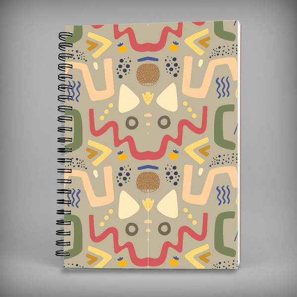 Abstract Art with Zig Zag Pattern Spiral Notebook - 7445