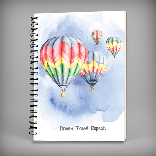 Dream. Travel. Repeat. Spiral Notebook - 7456