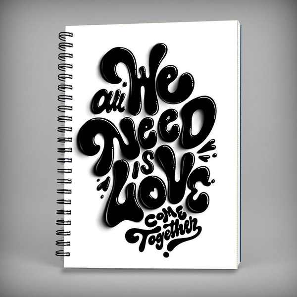 All We Need Is Love Come Together Spiral Notebook - 7545