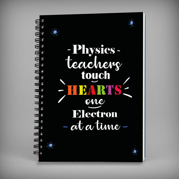 Physics Teacher Touch Hearts Spiral Notebook - 7617