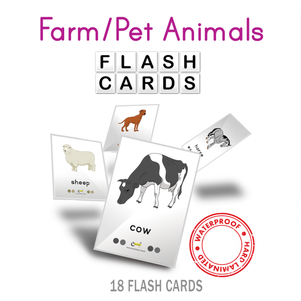 FARM ANIMALS (ANIMATED) FLASH CARDS - 8005