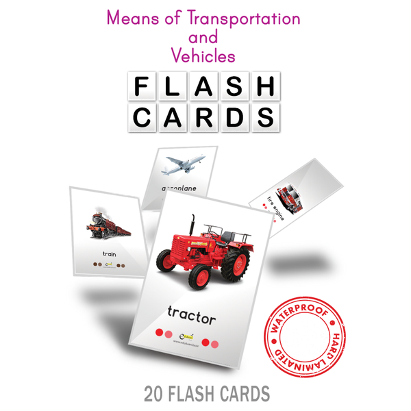 MEANS OF TRANSPORTATION AND VEHICLES FLASH CARDS - 8011