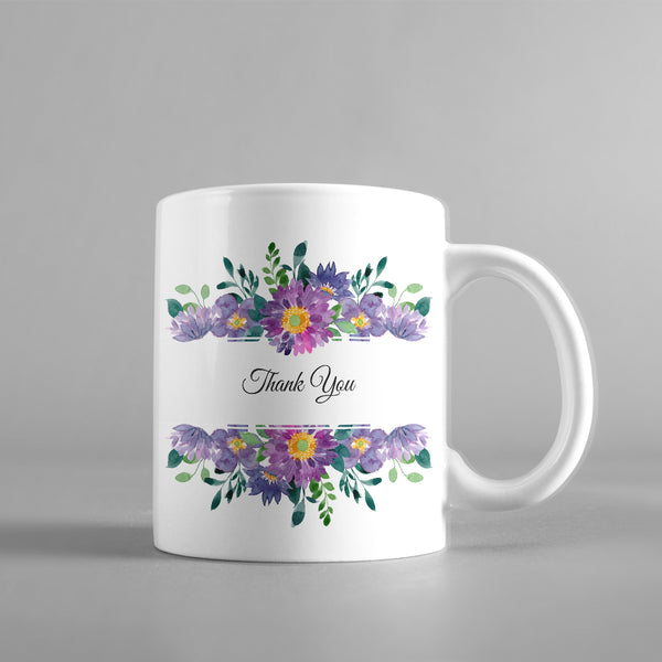 Purple Flowers - Thank You Mug - 5258
