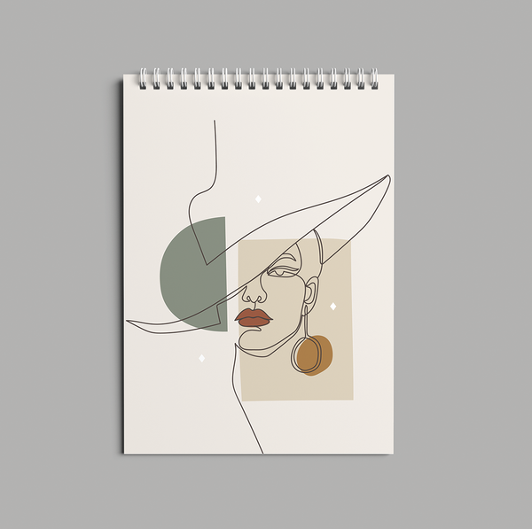 Hat Woman Line Art Sketch book - 6050