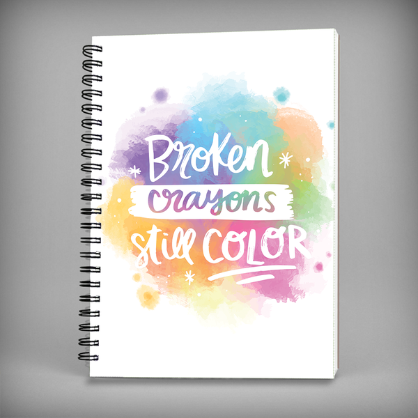 Broken Crayons Still Color Spiral Notebook - 7452