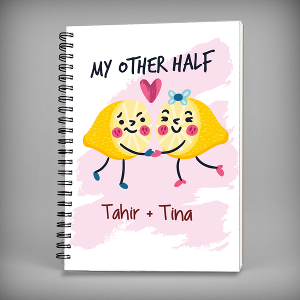 Name Notebook - Couple Notebook - My Other Half Spiral Notebook - 7480