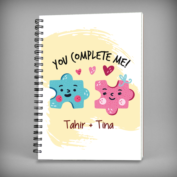 Name Notebook - Couple Notebook - You Complete Me Spiral Notebook - 7481