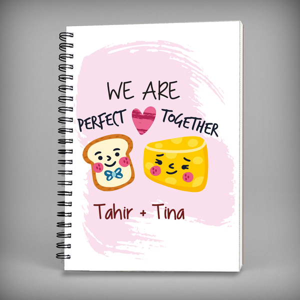 Name Notebook - Couple Notebook - We Are Perfect Together Spiral Notebook - 7483