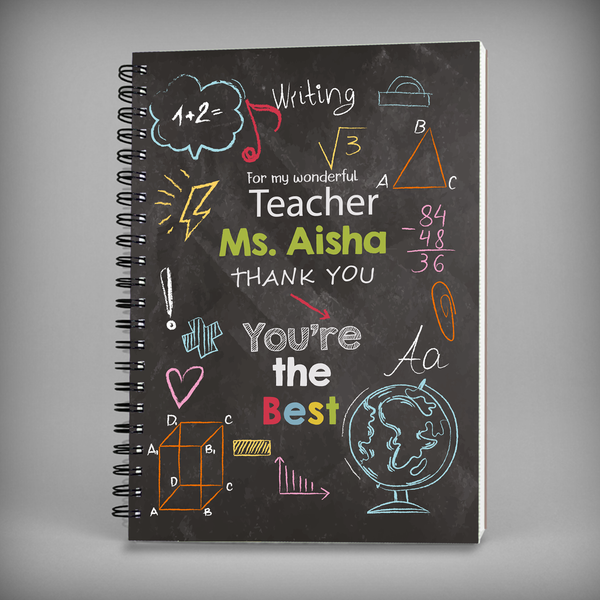 Name Notebook - For My Wonderful Teacher Thankyou Spiral Notebook - 7492