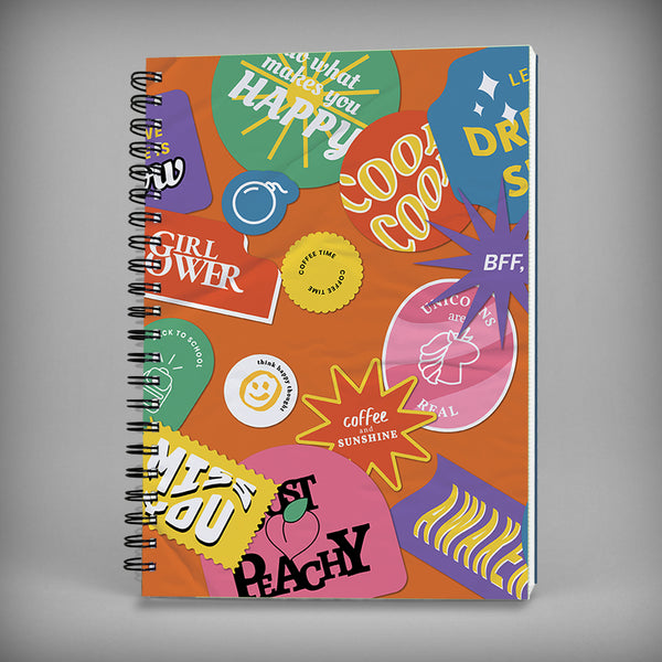 Sticker Spiral Notebook - 7555