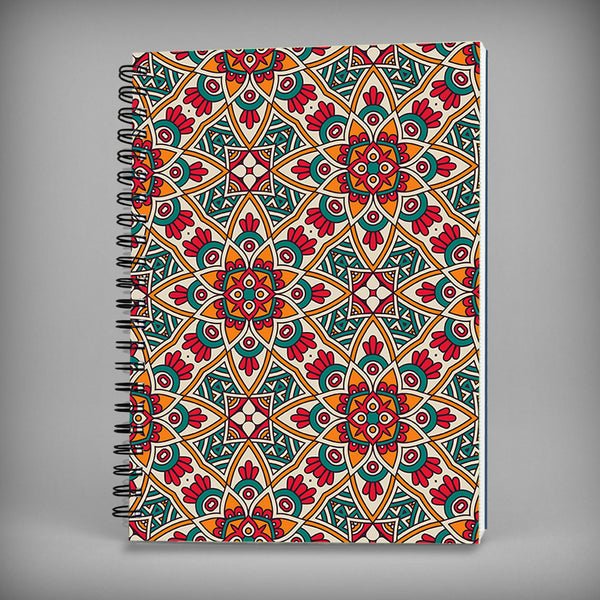 Flowers Geometric Pattern - Spiral Notebook - 7605
