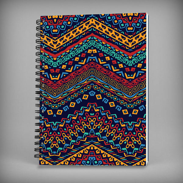 Zig Zag Geometric Design - Spiral Notebook - 7608