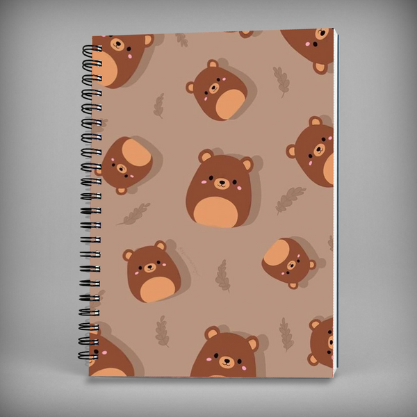 Bear Pattern Spiral Notebook - 7629